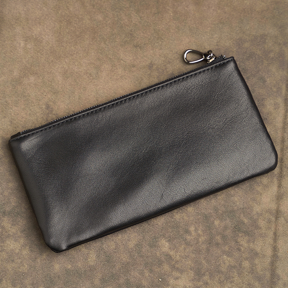 Dompet Pria Panjang dengan Resleting, Dompet Remaja Ultra Tipis, Dompet Sederhana