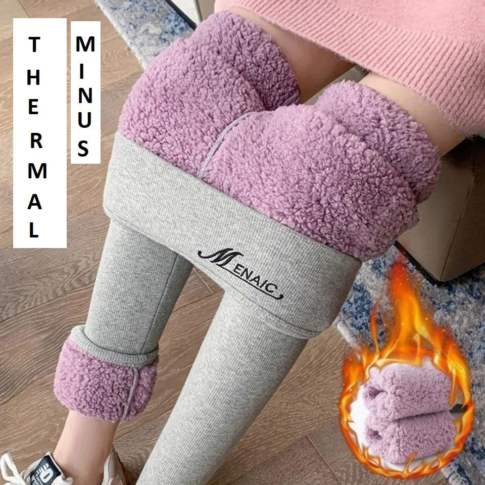 MENAIC LEGGING WINTER SUHU MINUS WOOL CASHMERE CELANA PANJANG WANITA MUSIM DINGIN