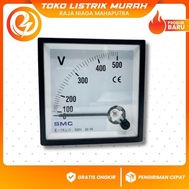 Volt Meter 500V SMC / Panel Meter Tegangan Listrik Analog untuk Panel Control