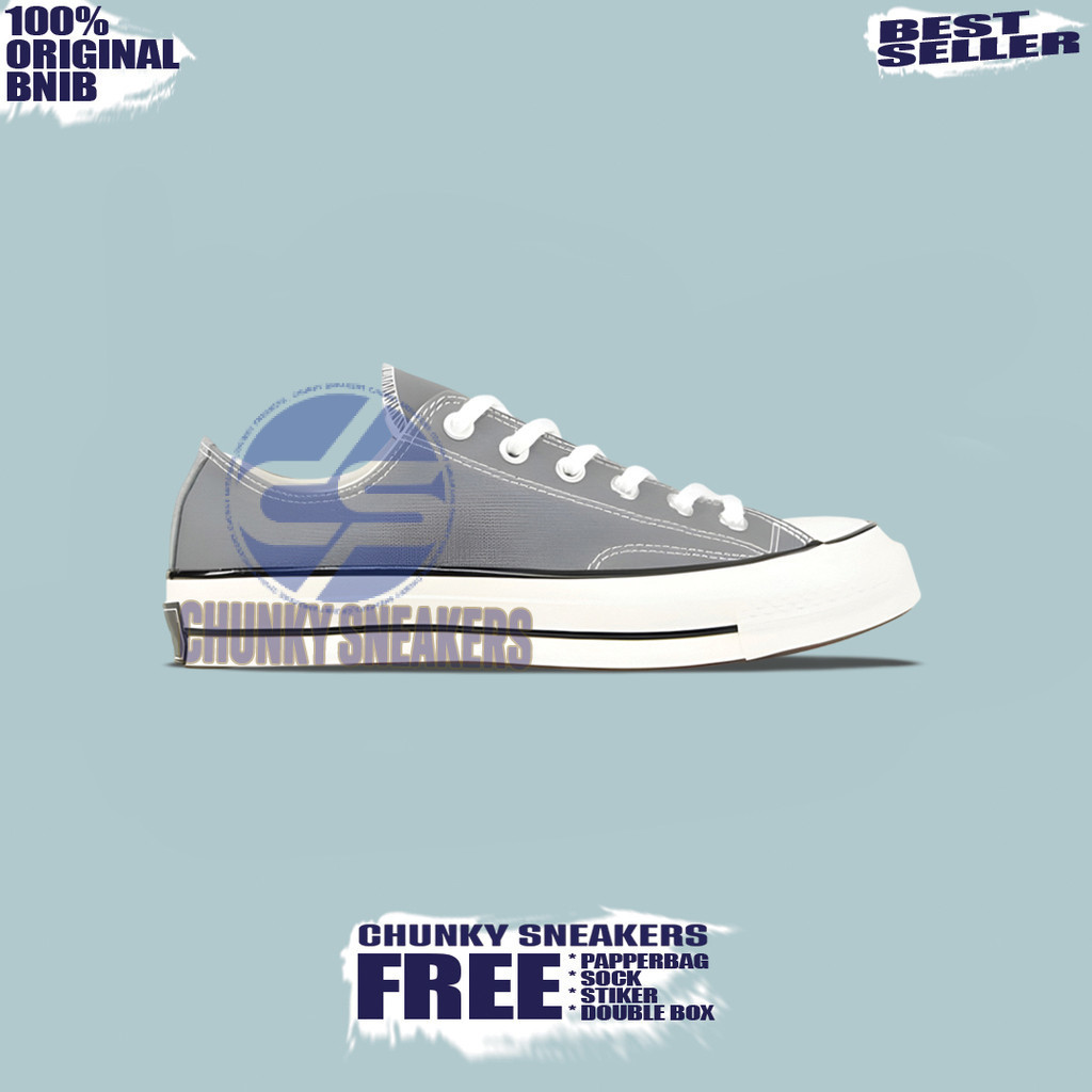 Sepatu Sneakers Converse Chuck Taylor 70S Low Grey 100% Original BNIB Unisex