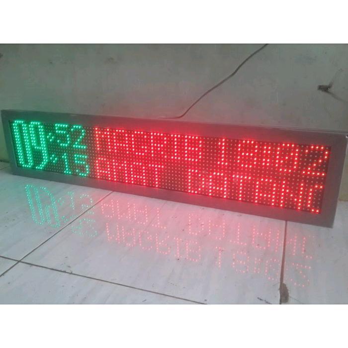 jam digital masjid running text single colour 100x20cm - tartil mp3 Terlaris