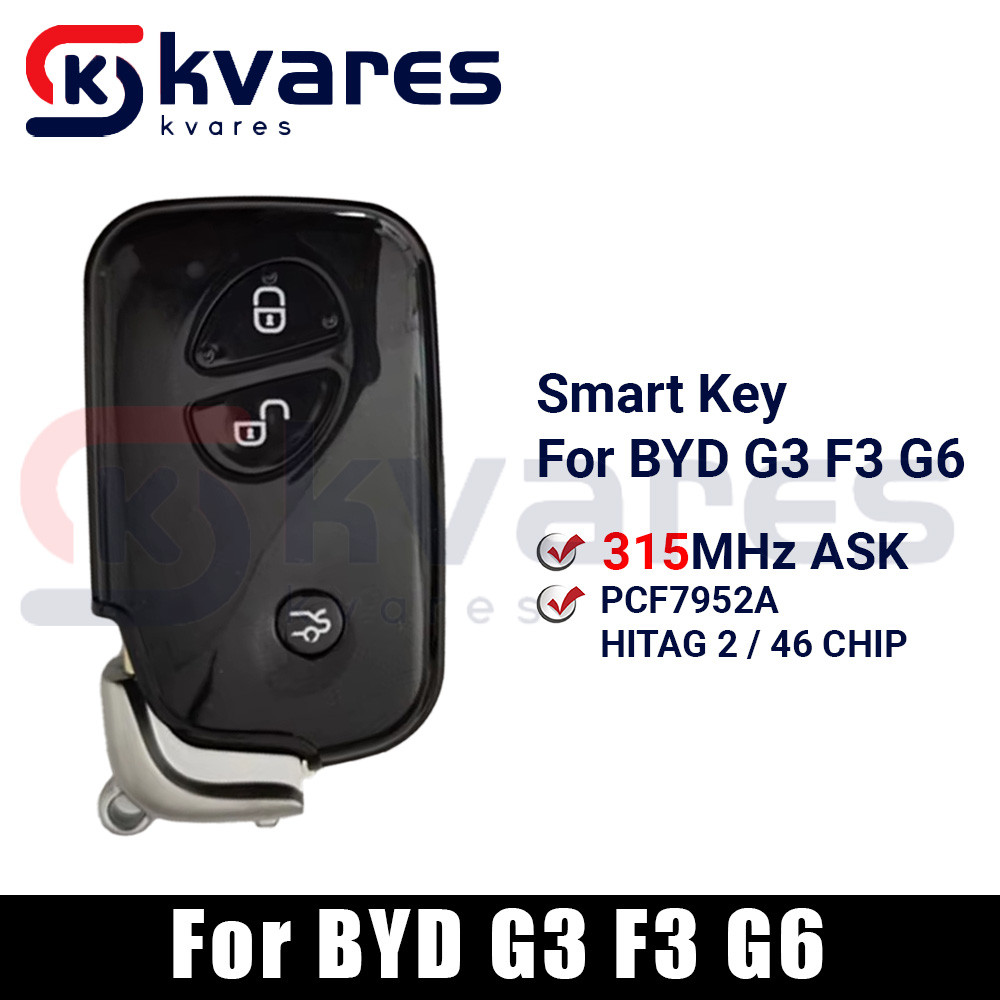 CHWARES Cangkang Kunci Remote Pintar Pengganti 3 Tombol Untuk BYD F3 F0 L3 G3 S6 E6 M6 S7 Dengan Bil