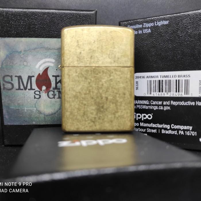 GIFTEMPIRE Zippo 28496 ARMOR TUMBLED BRASS Original
