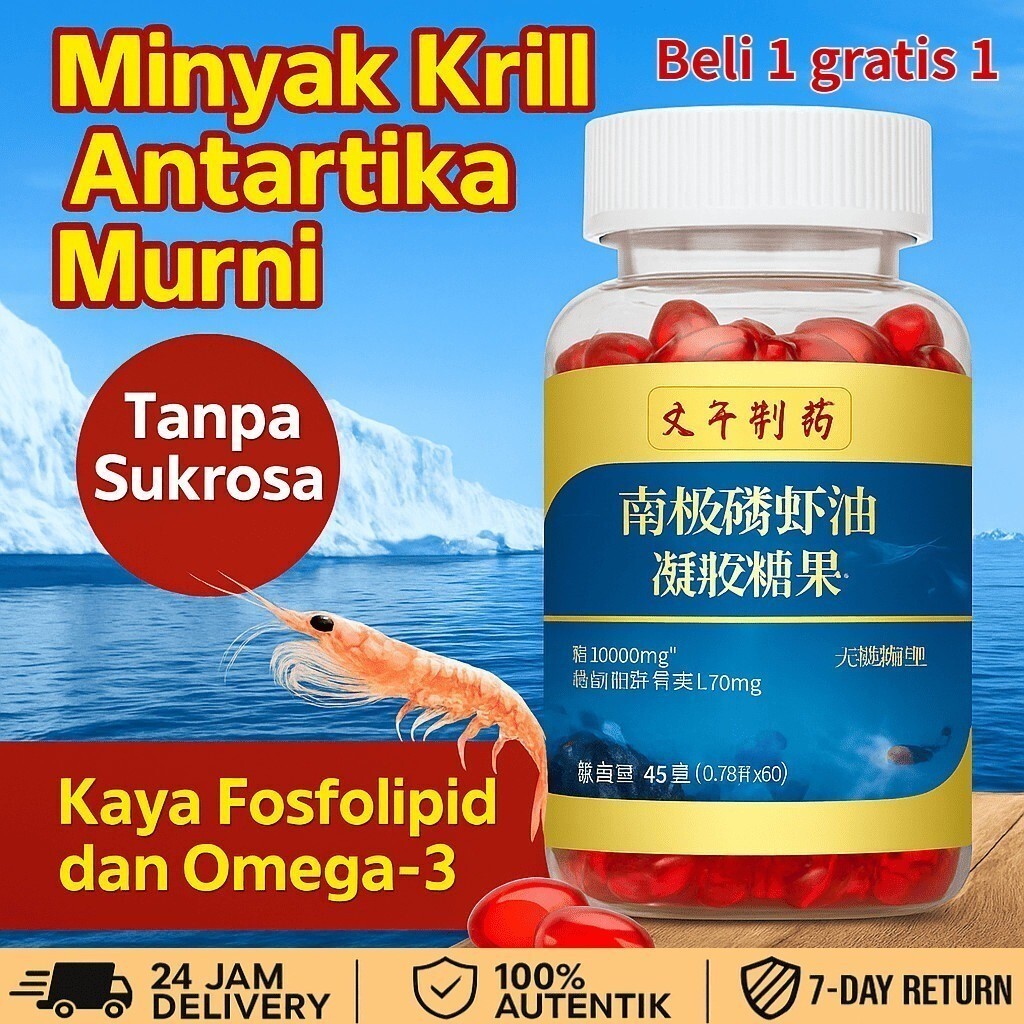 [Jaminan Mutu] Kapsul Minyak Krill Antartika/Kapsul Suplemen Astaxanthin/Antarctic Krill Oil Kapsul/