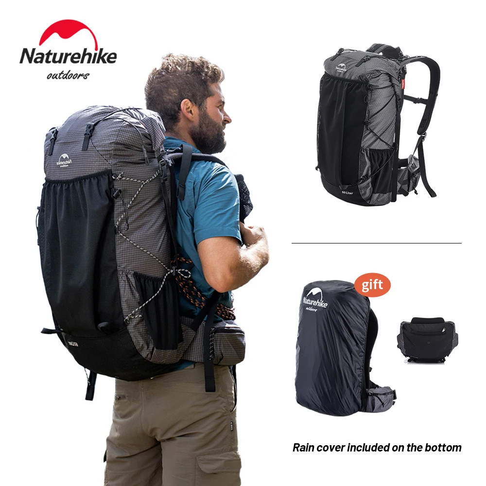 Naturehike Climbing Backpack 60+5L Camping Backpack Travel Bag Large Capacity Mountaineering Backpac