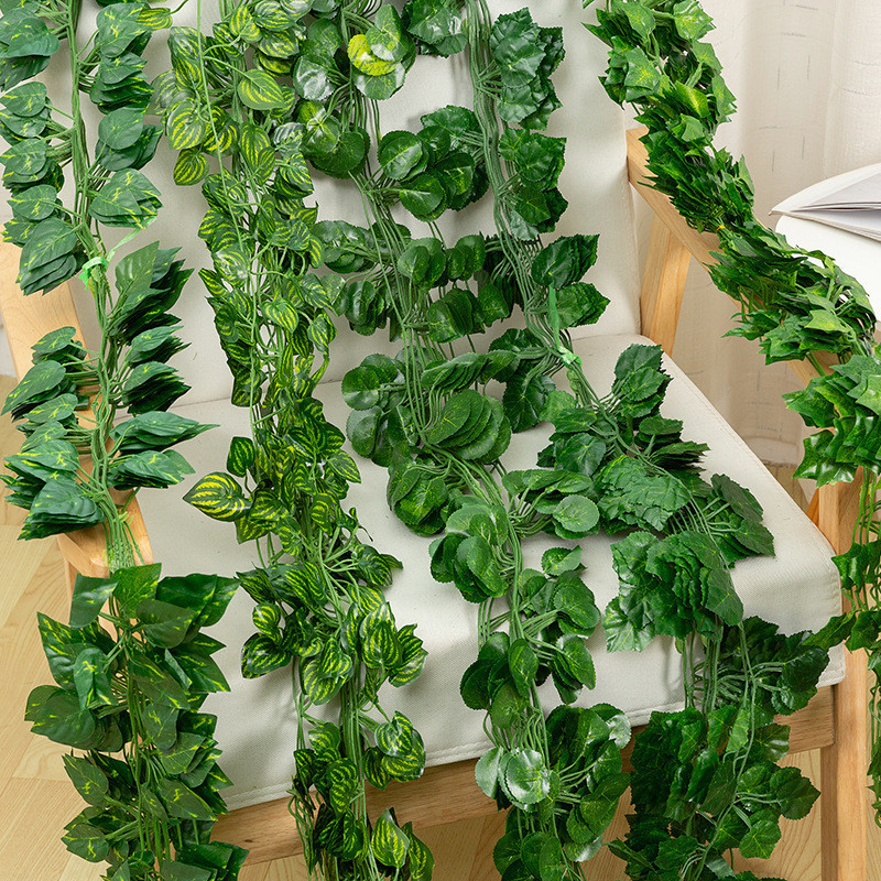 Daun Rambat Artificial Plastik 2M Besar Stok Ready Dill/Semangka/Anggur/Ivy Hiasan Luar Ruang Taman
