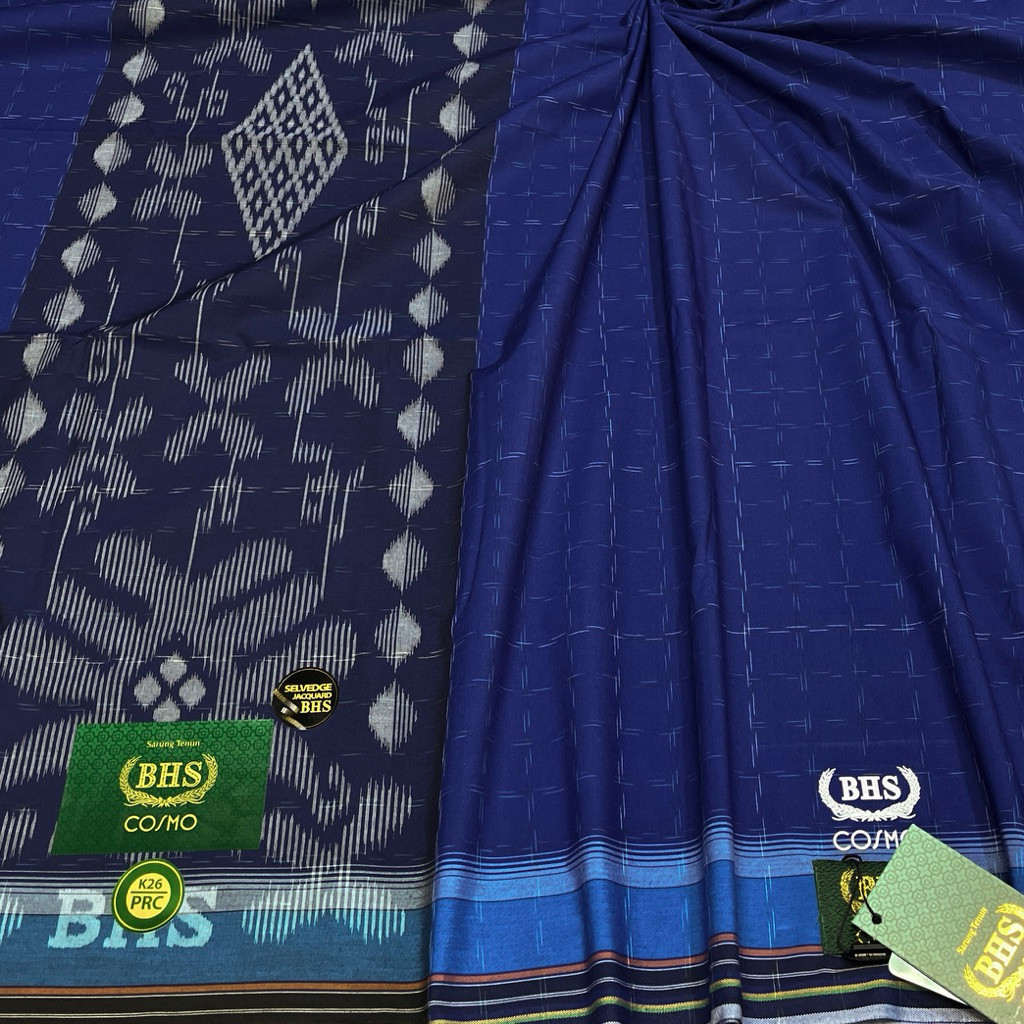 SARUNG BHS COSMO GOLD K26 PRC 7 BIRU TUA SELVEDGE JACQUARD