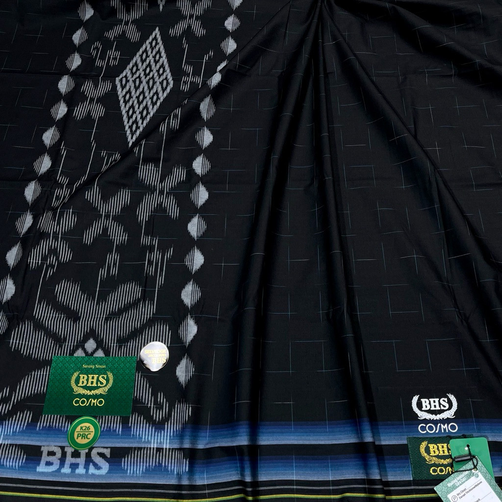 SARUNG BHS COSMO GOLD K26 PRC 2 HITAM SELVEDGE JACQUARD