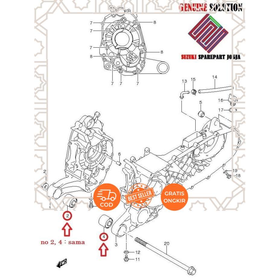 Eclipse- 11315B46G00N000 Bush Engine Mounting Suzuki Skywave 125 Ori