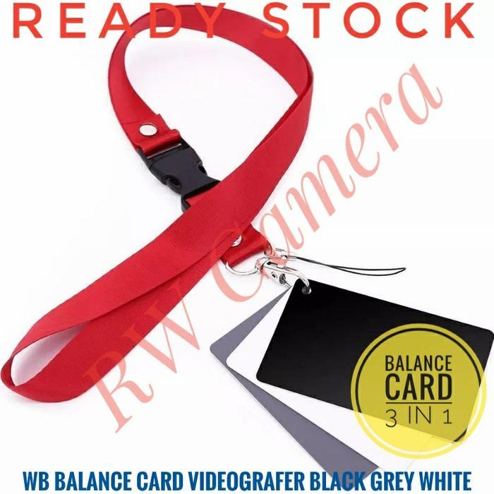 Digital White Balance Card 3 in 1 Grei Black White Videografer WB Card