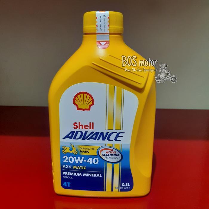 oli shell matic ax5 20w-40 0,8L . oli motor matic honda yamaha