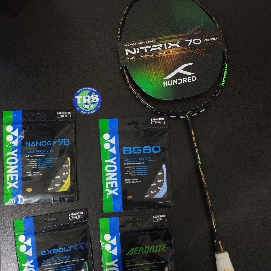 raket hundred Nitrix 70 Venom gratis pasang 4 simpul senar gratis nanogy98 dll