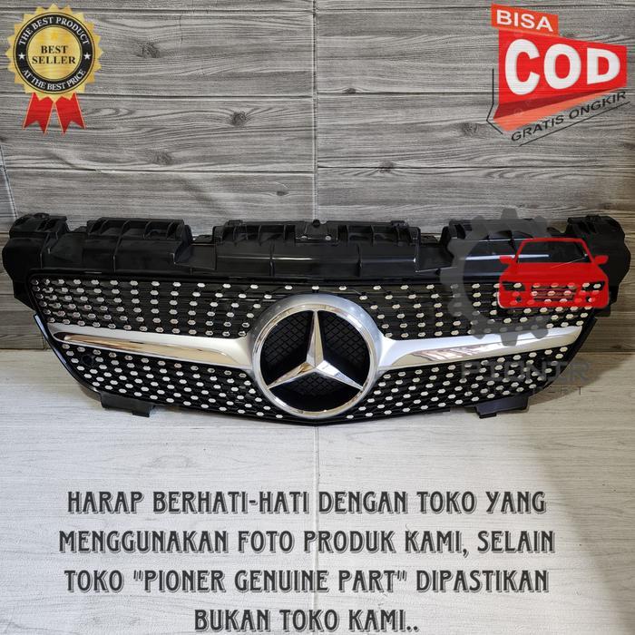 GRILL DIAMOND MERCEDES BENZ R172 W172 SLK 2011-2015 GRILLE R172 SLK-CLASS WITH EMBLEM LOGO - BLACK