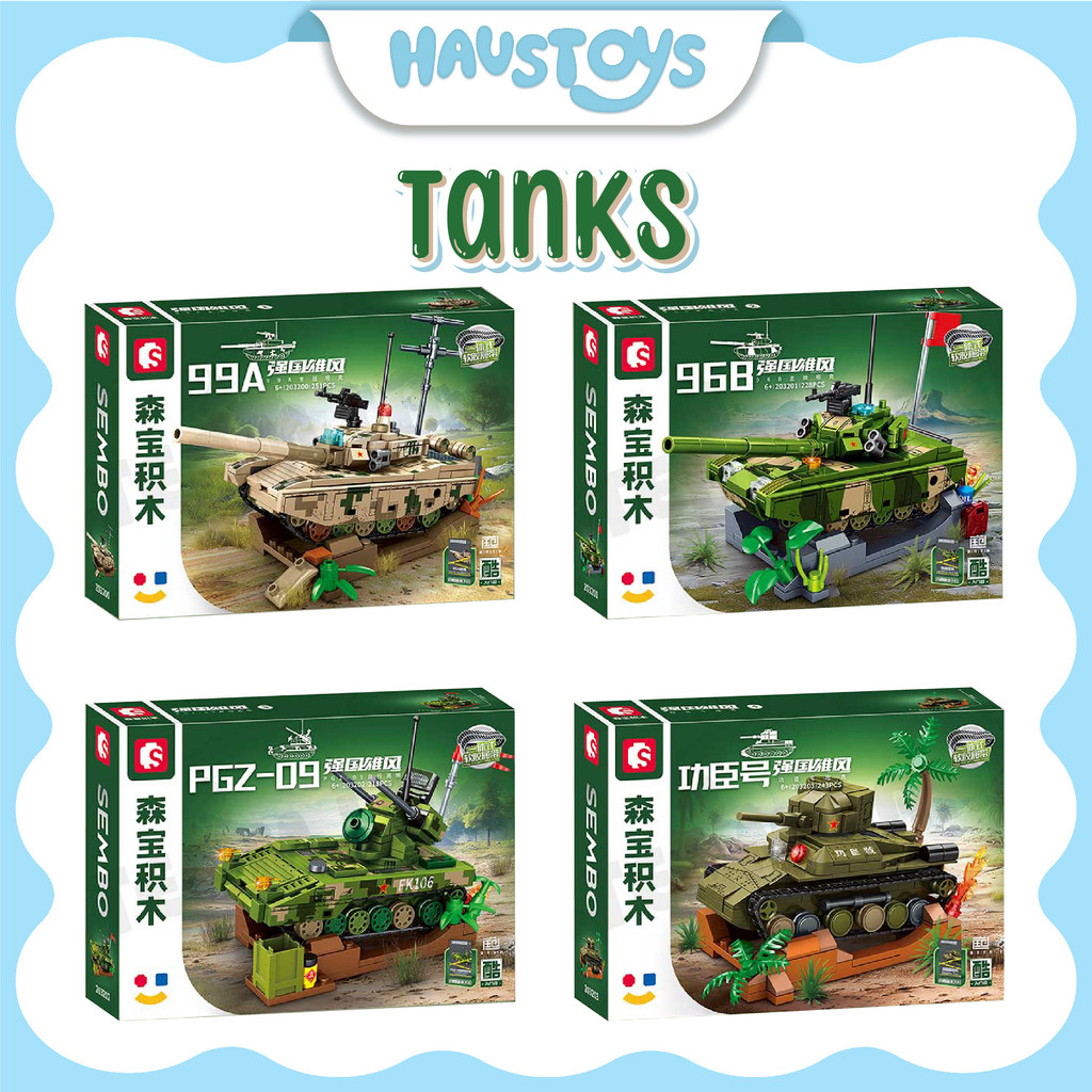 Sembo Iron Military Mini Tank Bricks Building Block 203200 - 203205