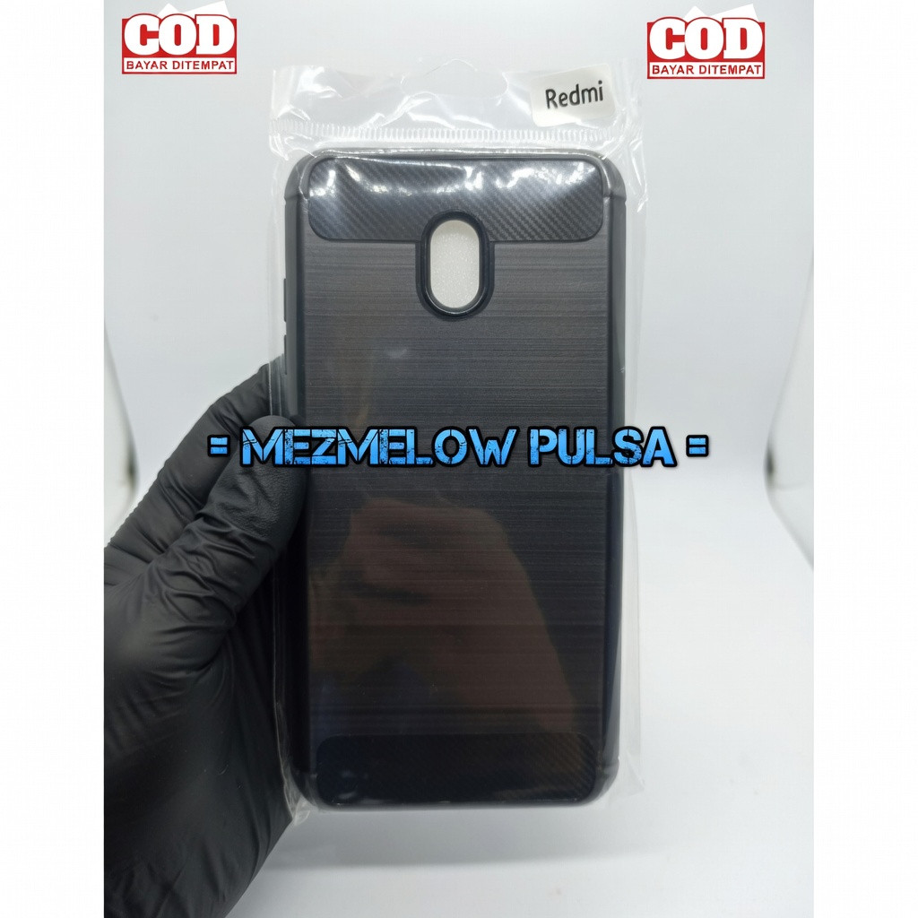 Caseng Softcase Case Fiber Carbon Casing XIAOMI REDMI 8 BIASA / XIAOMI REDMI 8A