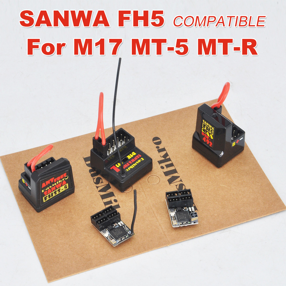 Sanwa FH5 4 Saluran Kompatibel Penerima Mini FHSS-5 Kecepatan Tinggi Standar Untuk Mobil RC Balap Dr