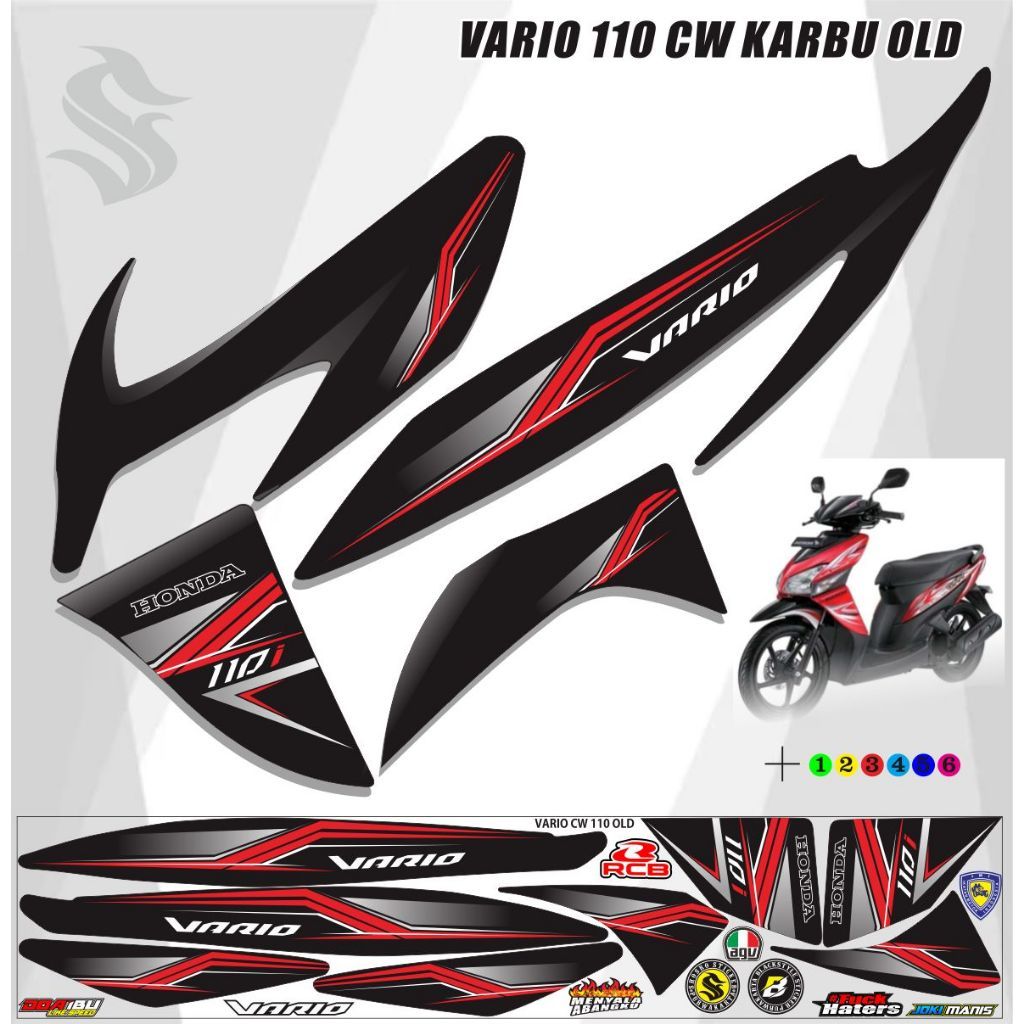 STICKER MOTOR STRIPING MOTOR VARIO CW OLD 110 VARIASI