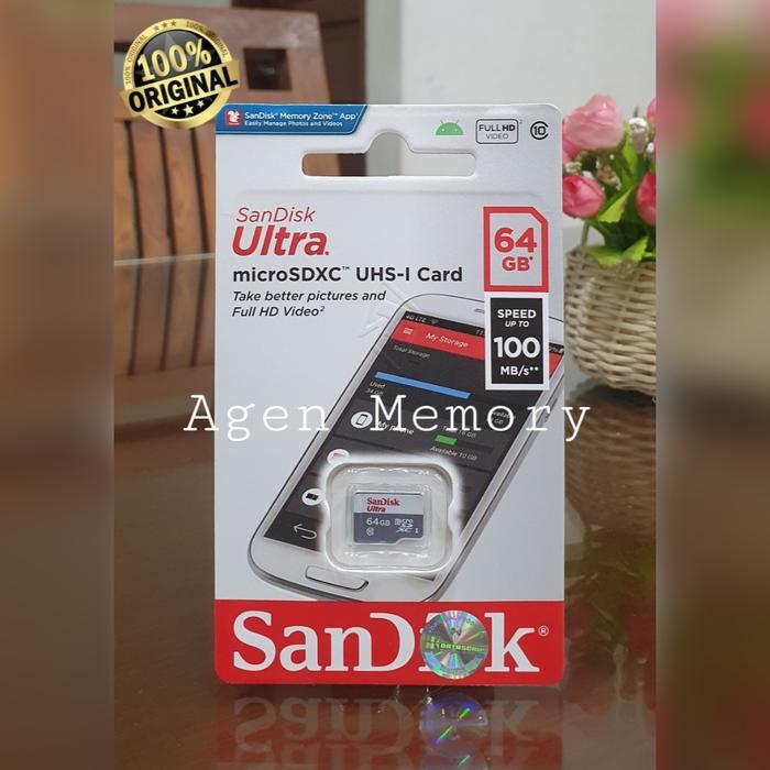 Memory Card MicroSD MIcro SD Sandisk Ultra Class 10 64GB 64 GB