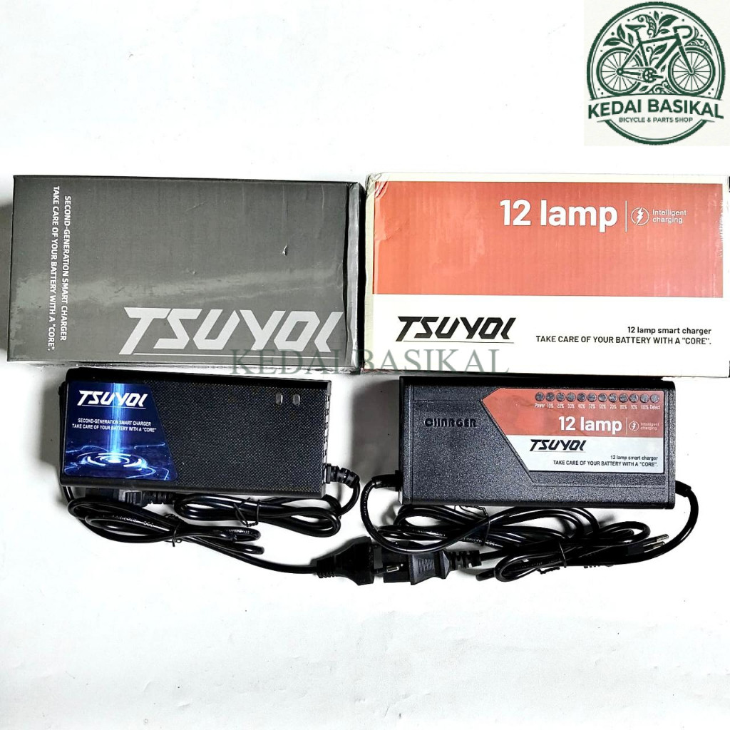 [KEDAI BASIKAL] Charger Aki Sepeda Listrik Evolite SunRace Richey Tsuyoi 36V / 48V 12AH / 20 AH / Ch