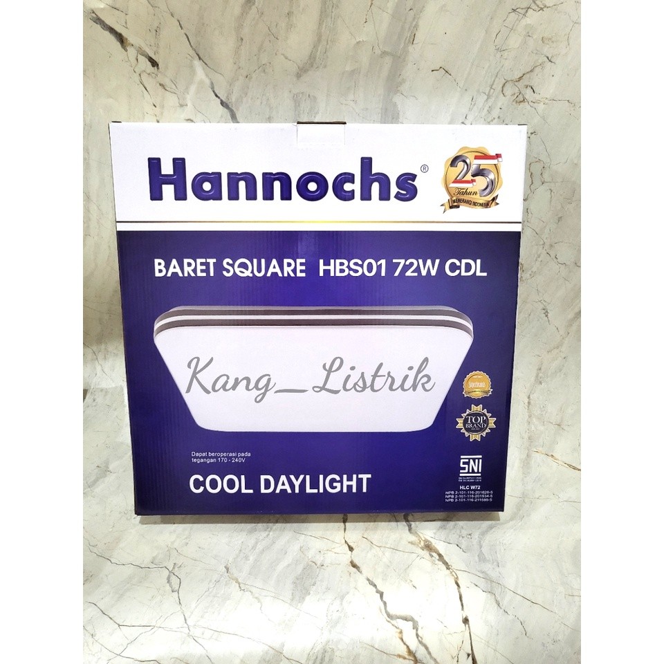 Lampu Baret Hanochs / Lampu Plafon Hannochs LED Baret Square HBS01 72W