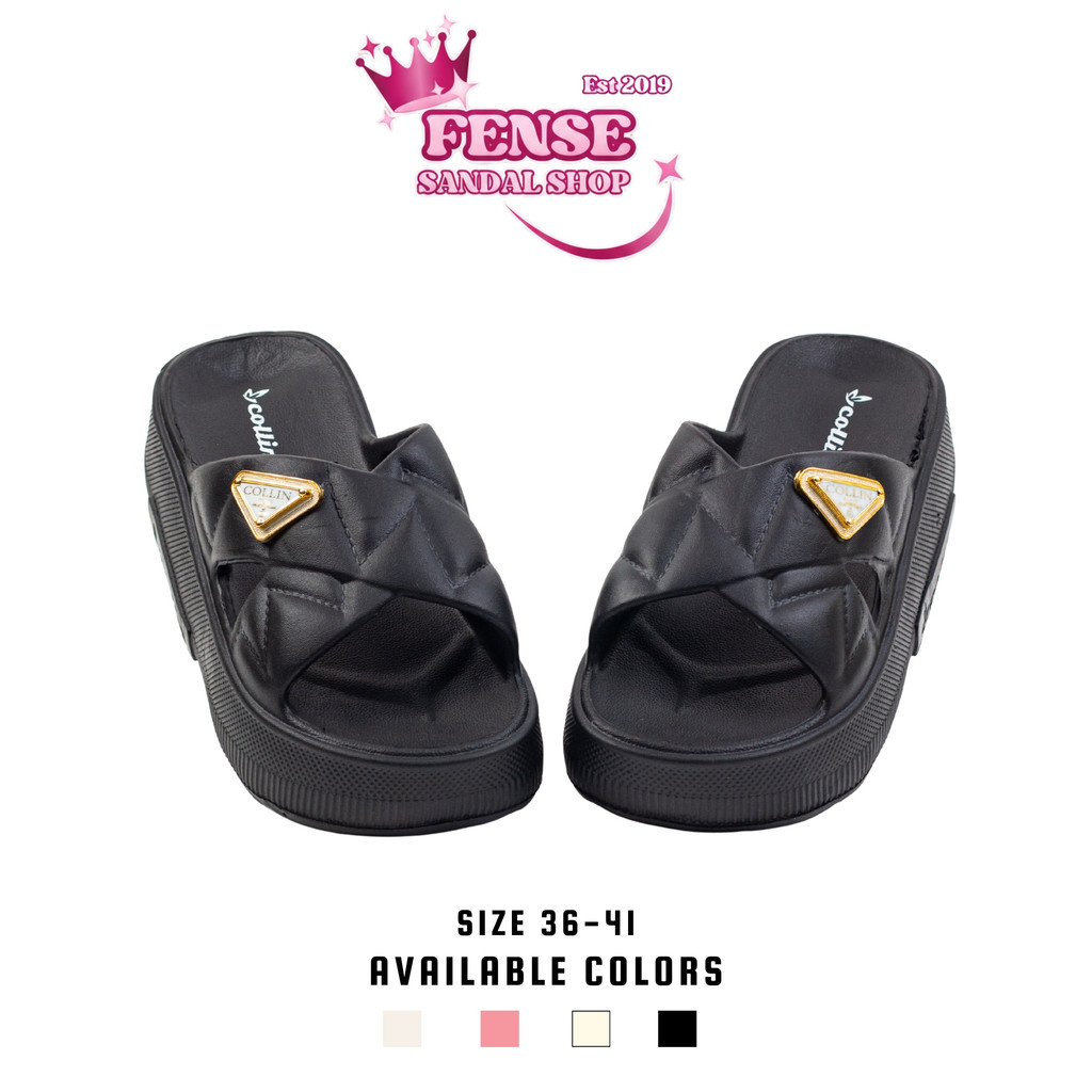 Sandal Selop Wanita Collin B7888-1 Wedges Tinggi 6.5cm Bahan EVA Empuk Anti Slip