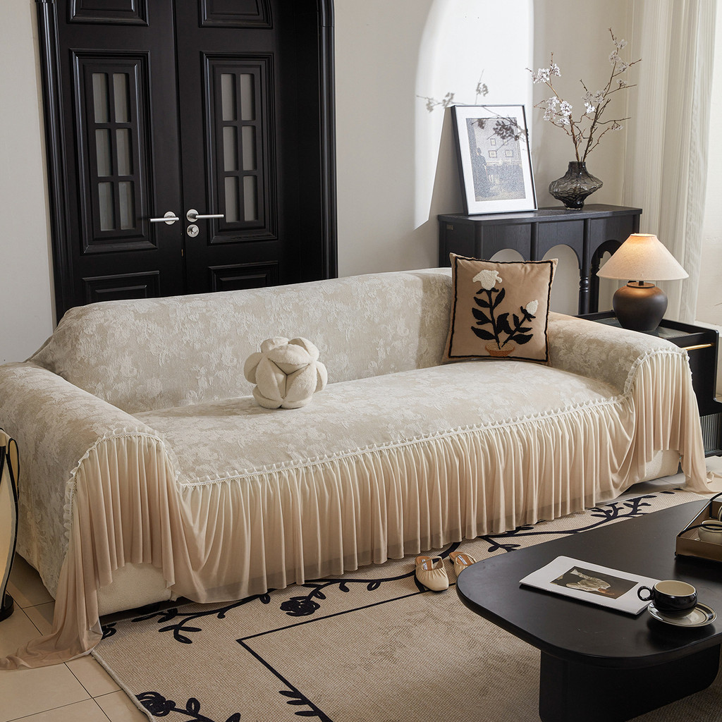 French-style fringed sofa cover 2025 new model, suitable for all seasons, high-end cushion, full cov