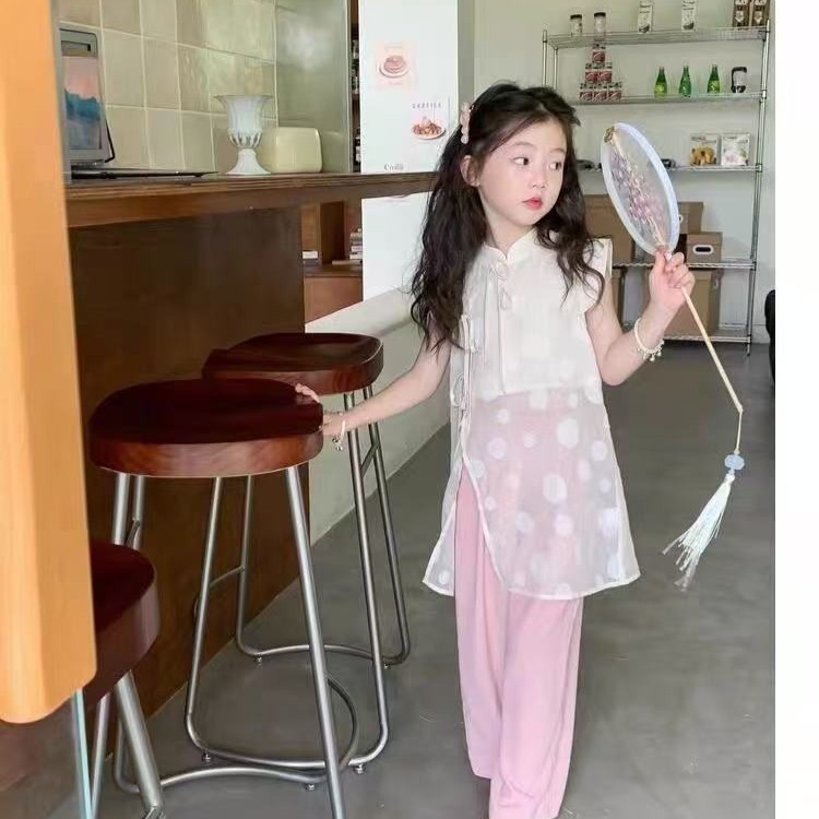 MISSY Gadis gaun gaun musim panas baru anak-anak gaun tradisional Cina putri gaun Cina