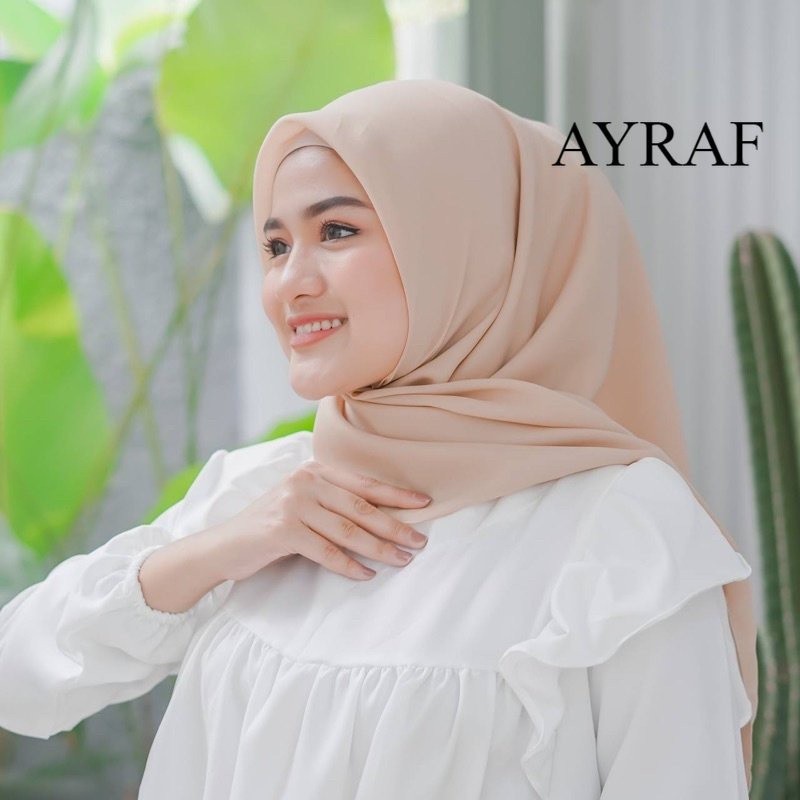 hijab segiempat bella square bahan pollycotton size 110x110/hijab kerudung bella square warna coklat