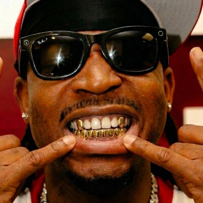 Kawat gigi emas hip-hop, dekorasi gigi tunggal berlapis emas asli, kawat gigi angin, penjualan langs