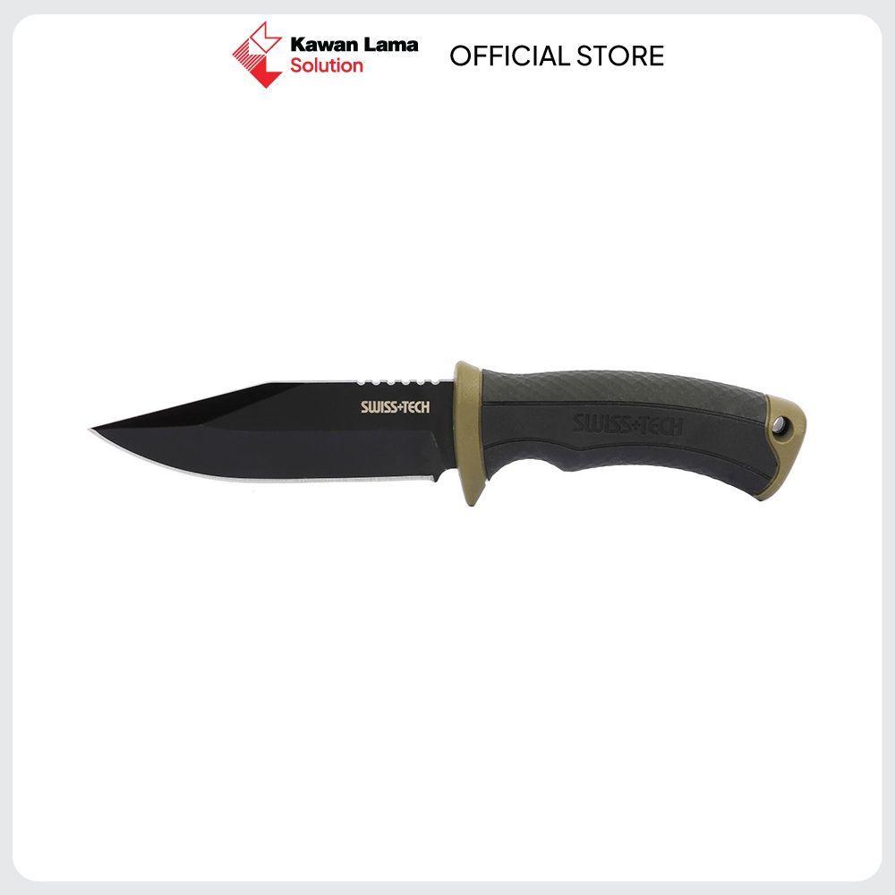 KLS Swiss Tech 4.8 inci Pisau Fixed Blade - Hitam Fixed Blade