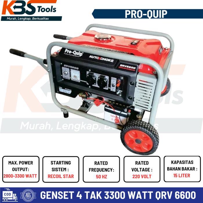 Mesin Genset Proquip 3300 Watt QRV 6600 Gasoline Generator 4 Tak 3300W