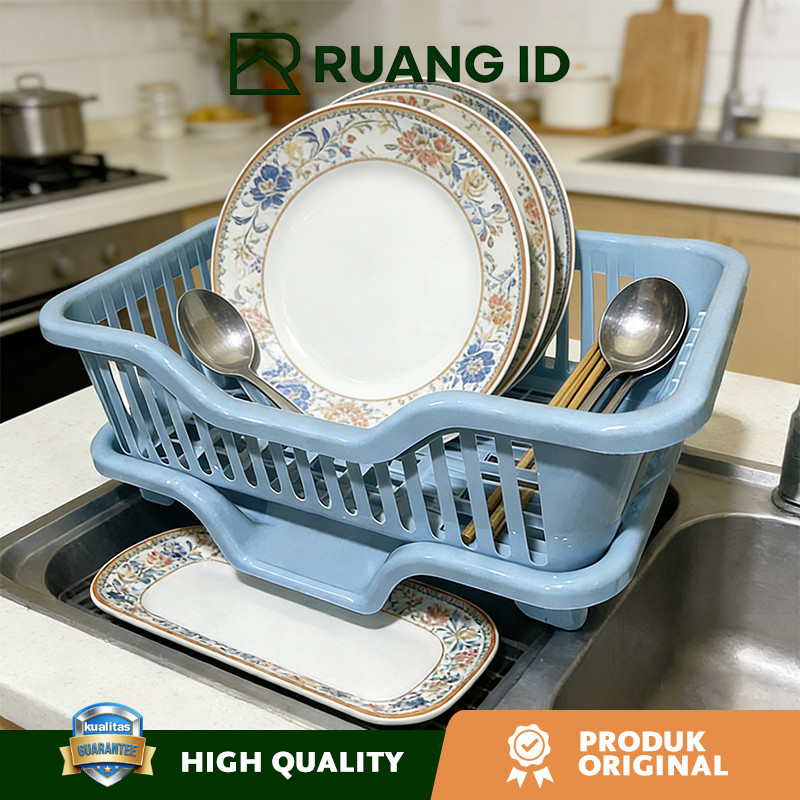 Rak Cuci Piring Wastafel Rak Dapur Multifungsi Rak Pengering Piring Mangkuk Plastik Tempat Rak