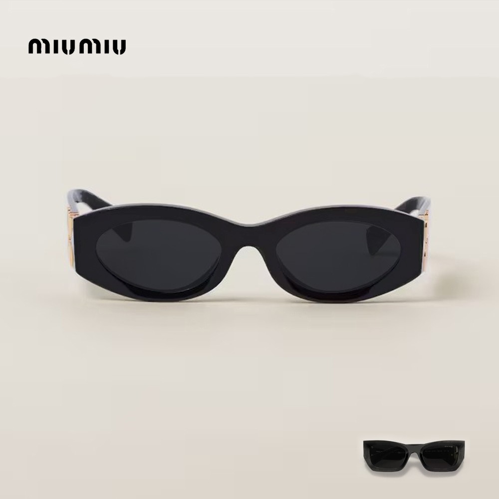 Kacamata Hitam Miumiu Fashion Classic Sunglasses Women's trendy small-frame sunglasses Glimpse SMU11