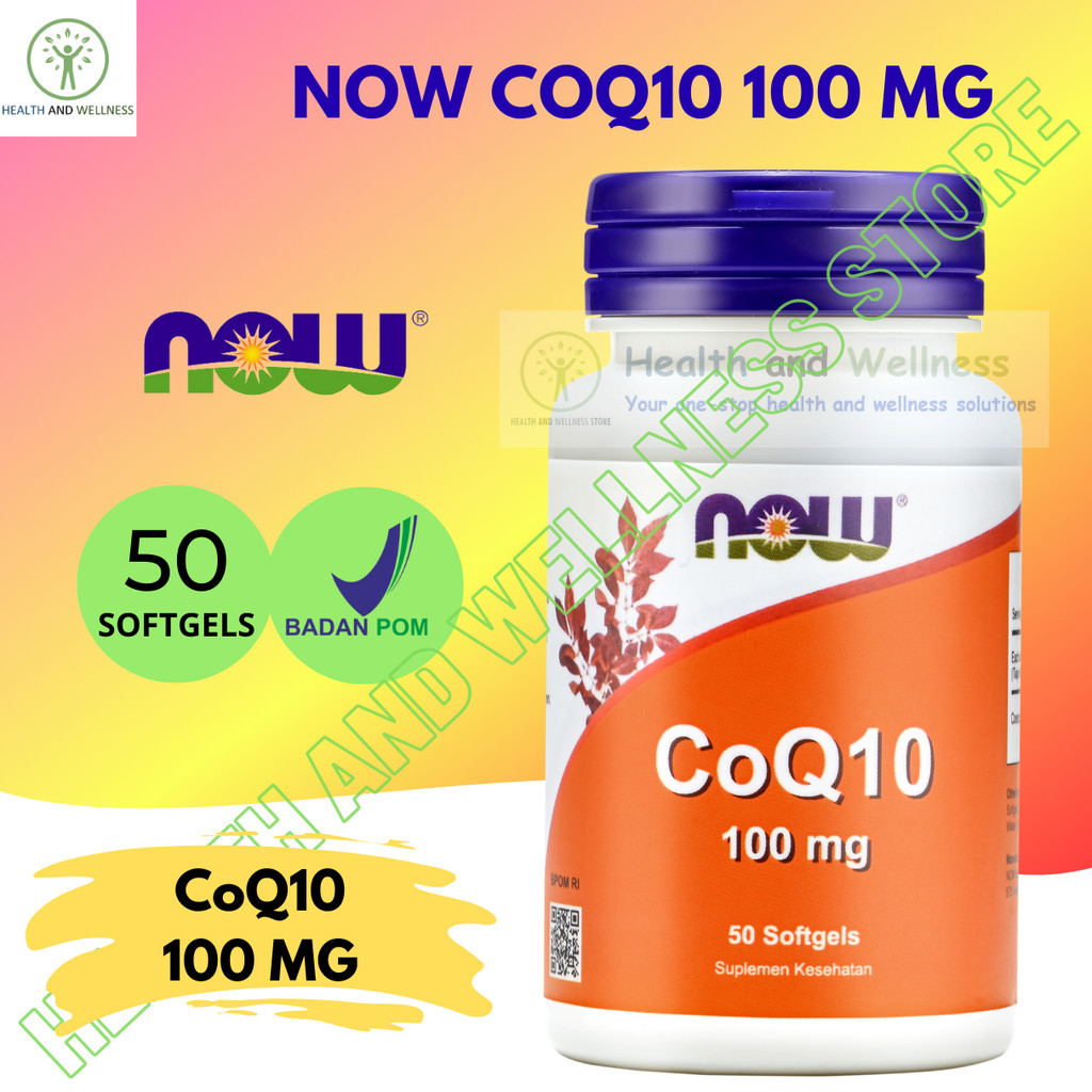 Now Coq10 100 Mg 50 Softgels Coq-10 Q10 Q-10 Kapsul Lunak