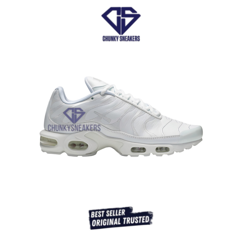 Sepatu  Nike Air Max TN Triple White 100% Original BNIB Sneakers Unisex