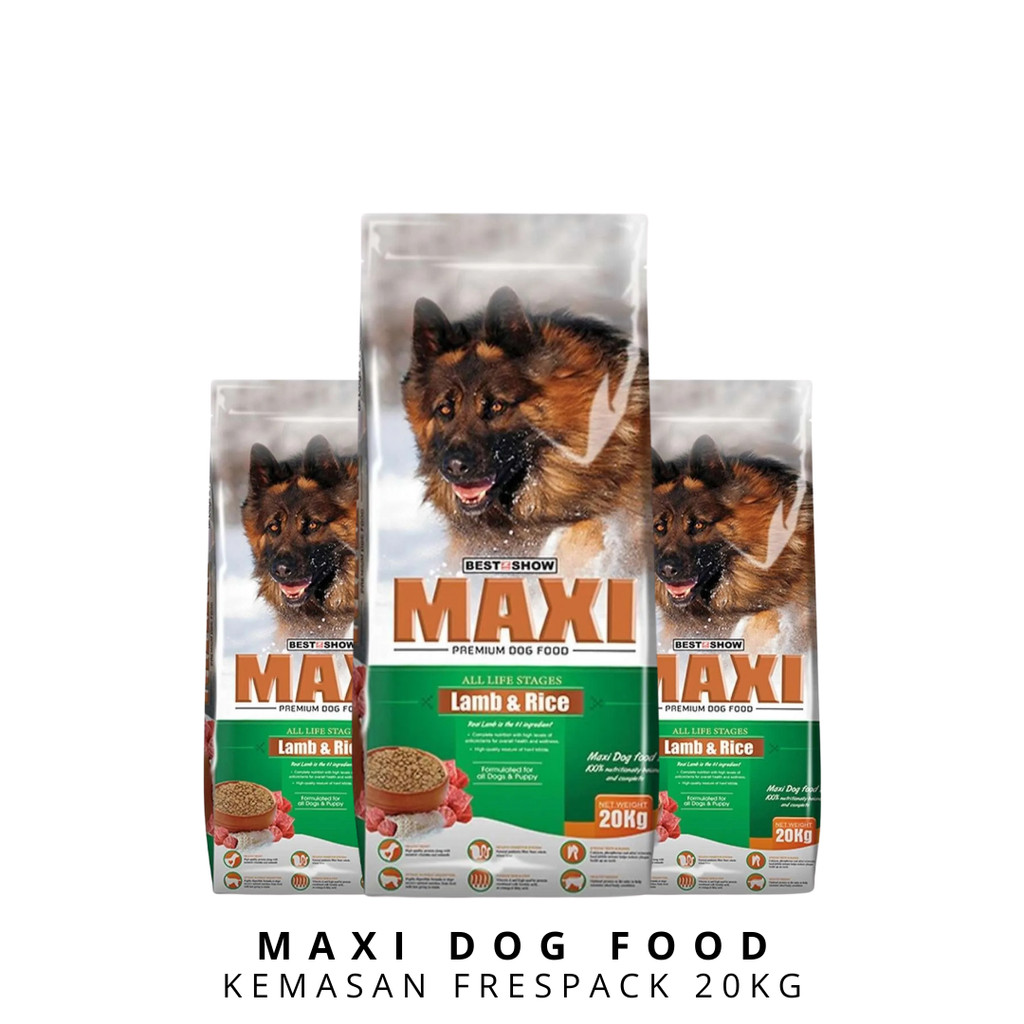 Maxi Dog food 20kg Lamb - Makanan Anjing lamb & rice