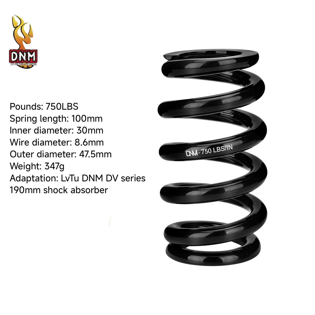Bicycle Rear Shock Absorber Spring DNM DV22AR 30mm Inner Diameter Spring 350-1000LBS Applicable To D