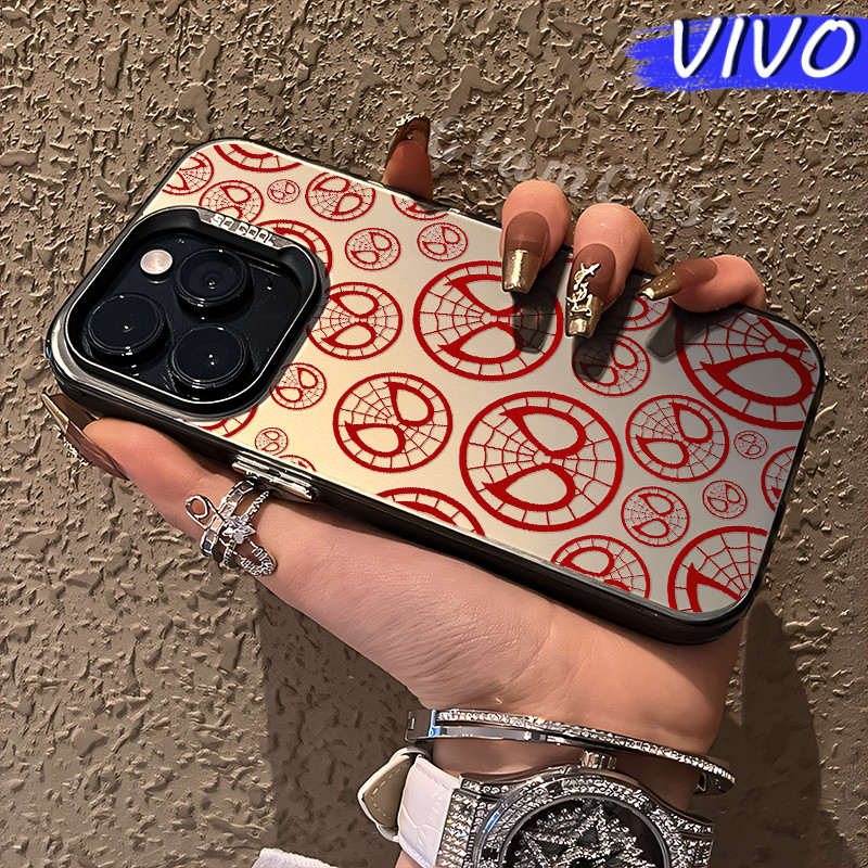 Estetik Spider-Man Glossy Hologram PC Case VIVO Y17s Y12 Y12S Y15s Y21 Y03 Y16 Y22 Y18 Y02 Y17 Y27s 