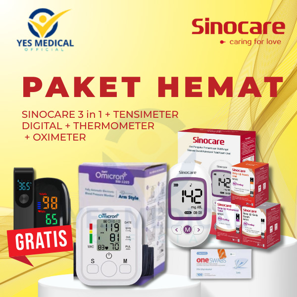Tensimeter Paket Hemat Tensimeter Digital dan Sinocare Gcu 3in1 Alat Tensi Alat cek Gula Darah Alat 