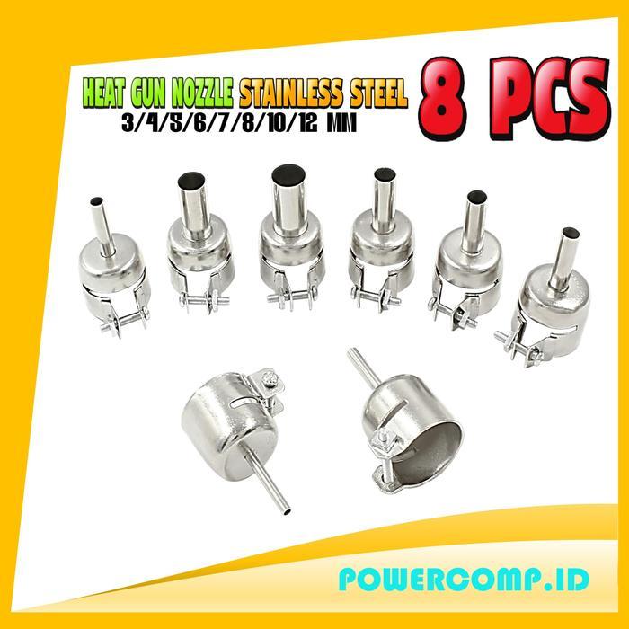 Hot Air Gun Nozzle Set 9 Pcs Kepala Ujung Blower Panas 3mm 4mm 5mm 6mm 7mm 8mm 10mm 12mm + Kotak 12m