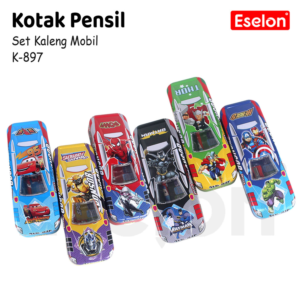 Kotak pensil SET / Tempat pensil kaleng mobil K-897 SET