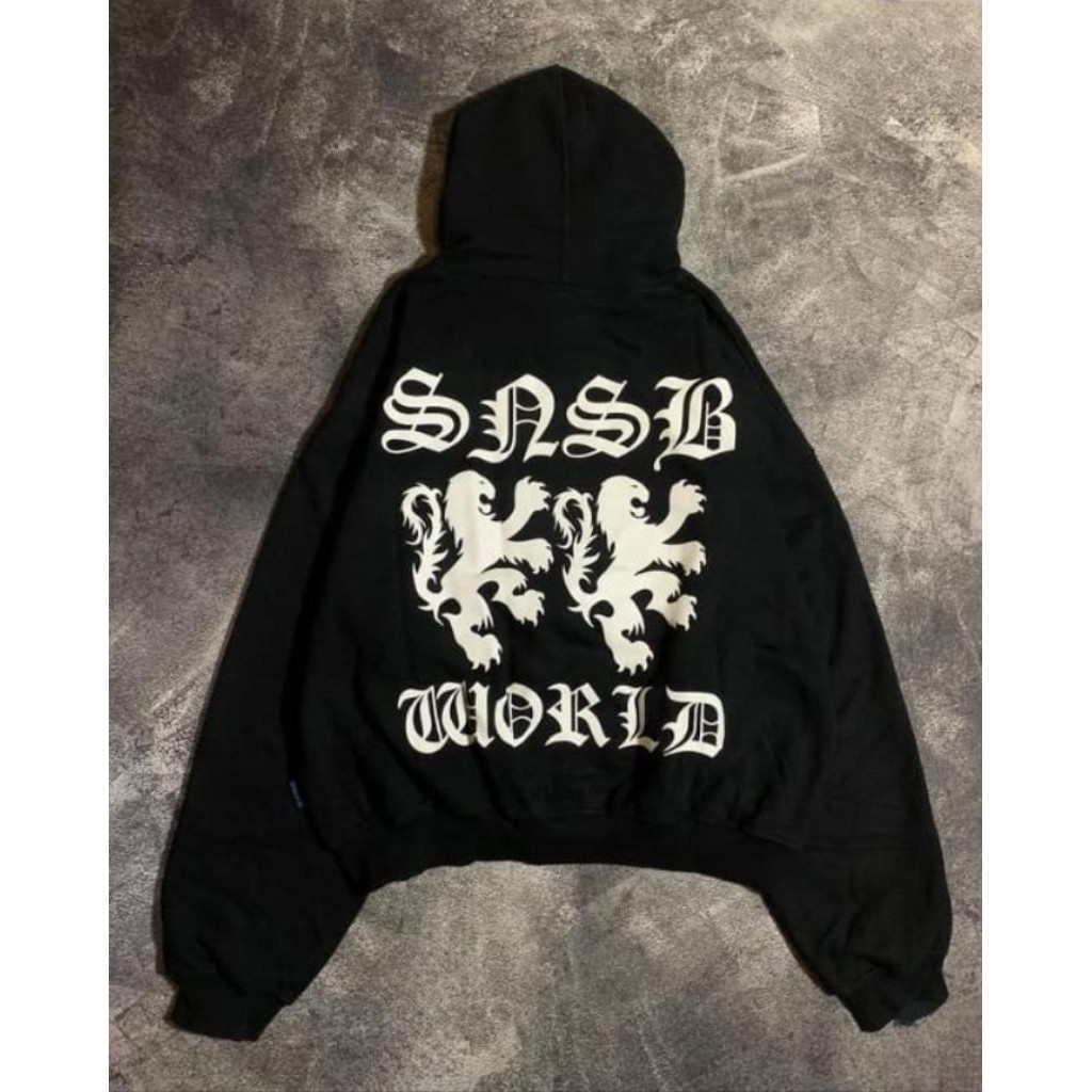 GADINGKU_  SWEATER HOODIE BOXY SNSB WORLD FAUL OVERSIZE UNISEX PRIA WANITA COD