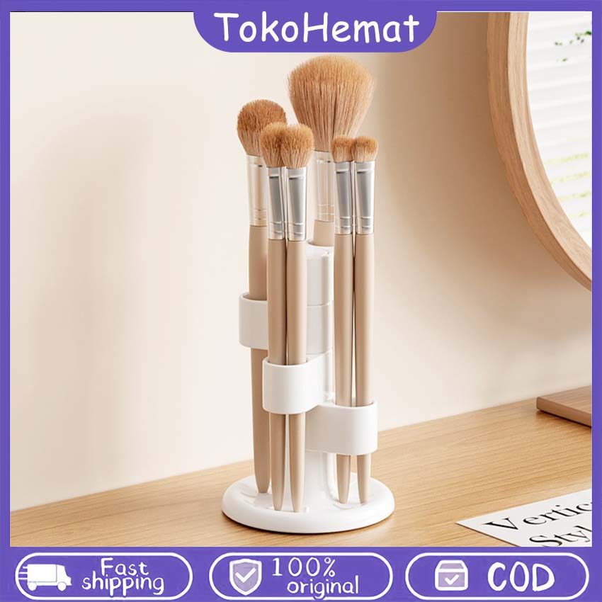 Pen Holder Stand Rotating Aesthetic Organizer Meja untuk Kuas Makeup dan Stationery Model Kekinian