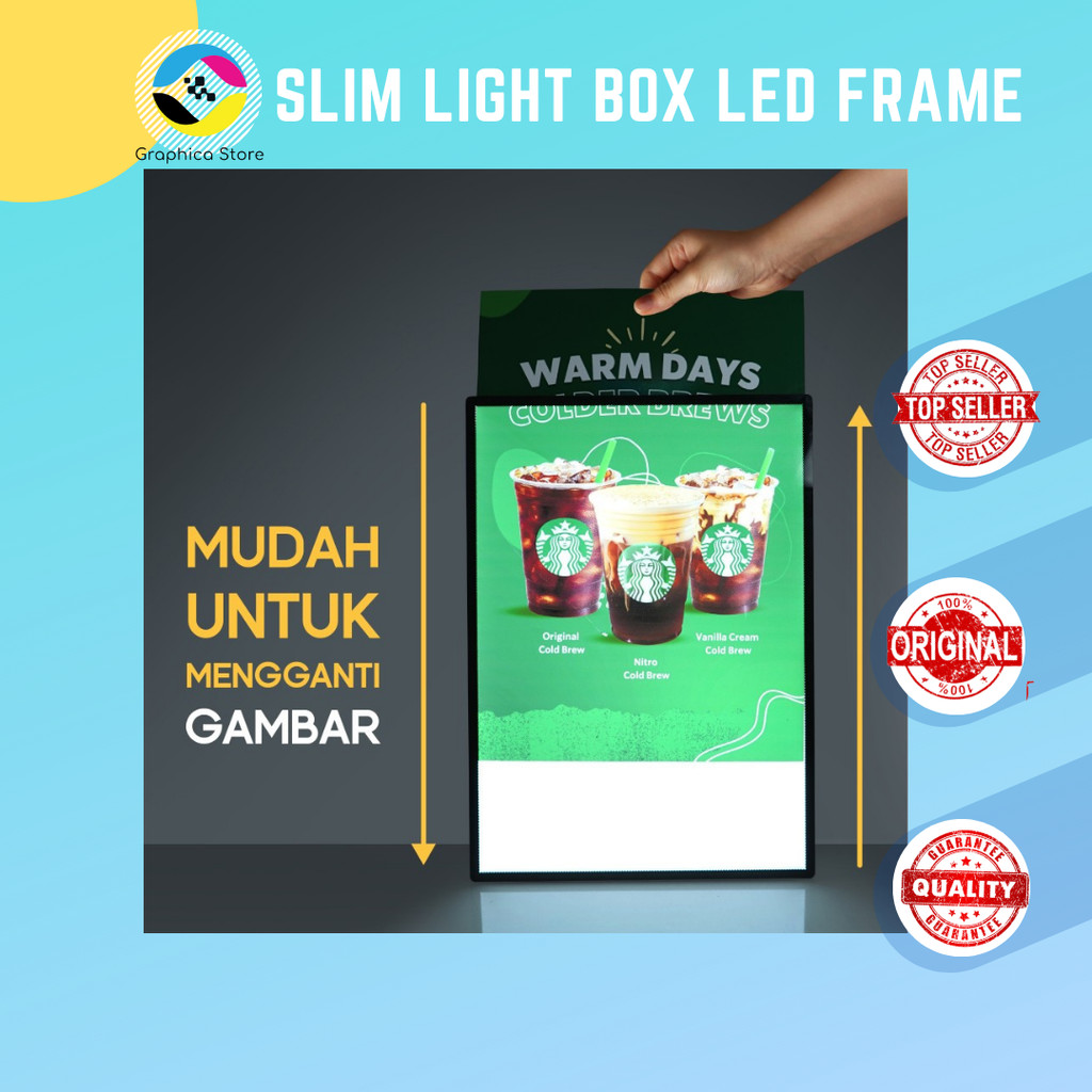 Slim Lightbox A5 | Frame Lampu Menu Promosi | Frame Portable LED