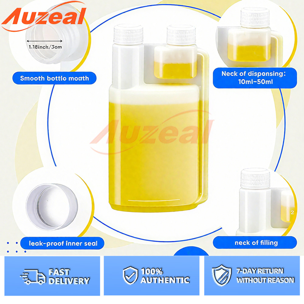 Auzeal 500ml Botol Takar Oli /Botol Takaran Oli / Botol Ukur Oli /Double Twin Neck Bottle