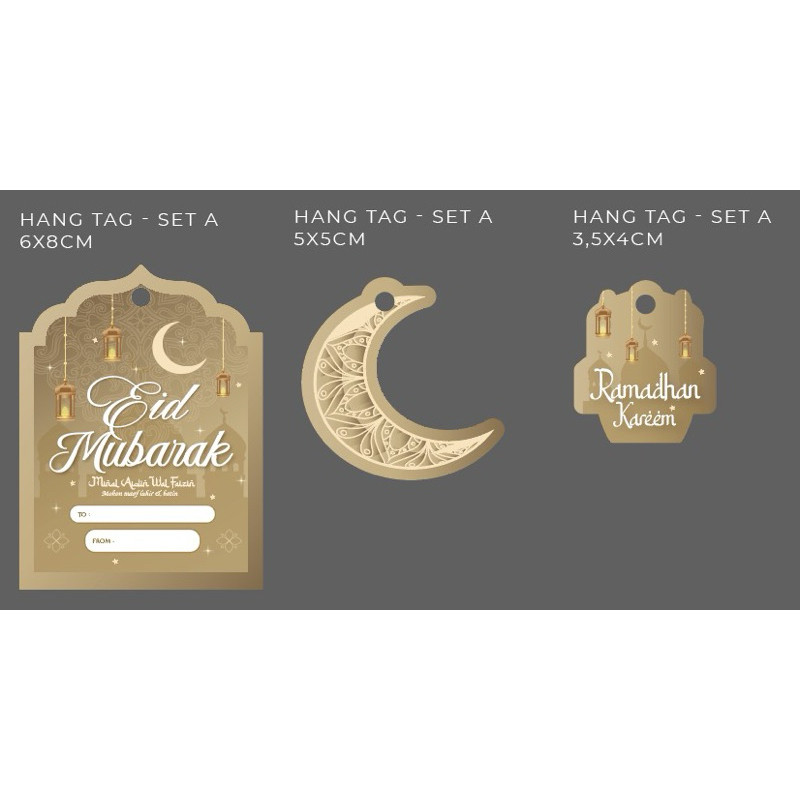 Hang Tag Set Idul Fitri Isi 3PCS Hang Tag Set Lebaran Isi 3 Tag Design Unik dan Mewah Hang Tag Premi