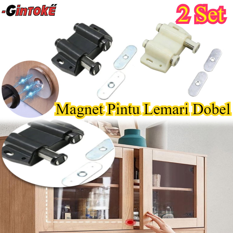 2Set Magnet Pintu Lemari Dobel/ Push Open Pintu Lemari Magnet Lemari Pintu Kayu Magnet Pintu Lemari 