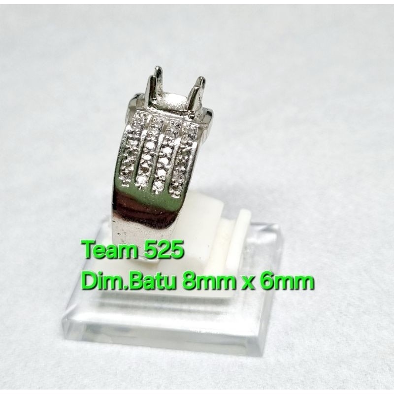 Ring emban alpaka super gigi cakar dim mini kecil 8x6 tanam simple pengikat ring cincin batu akik ec