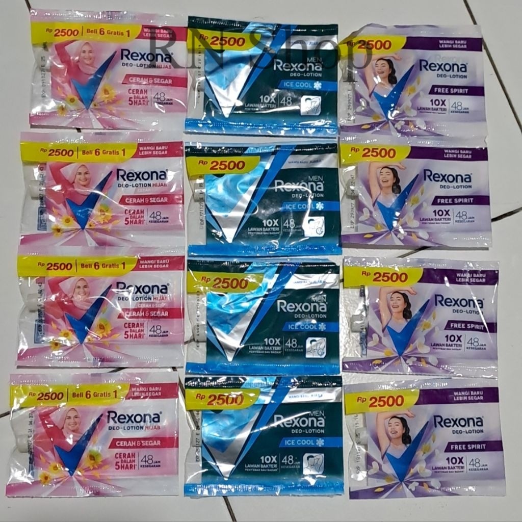 RN Shop 10 Sachet Rexona Men Ice Cool / Free Spirit Deo Lotion