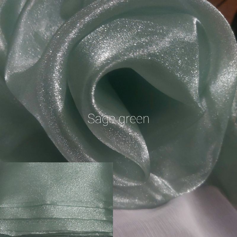 MELY STORE - kain organza pasir/crinkle metalik/sparle gliter/organza crystal